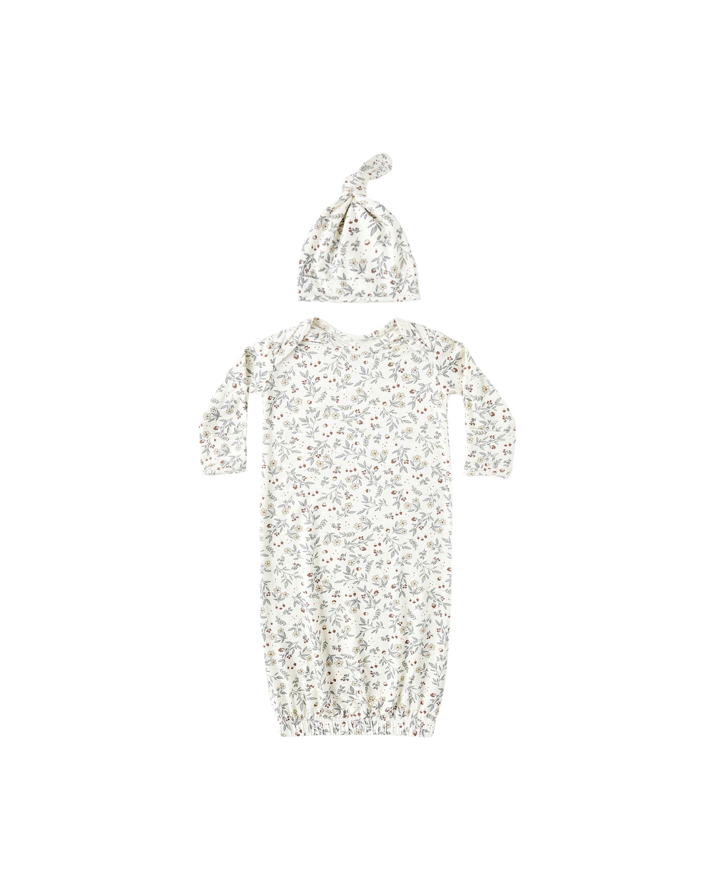 Woodland Bamboo Baby Gown + Hat Set
