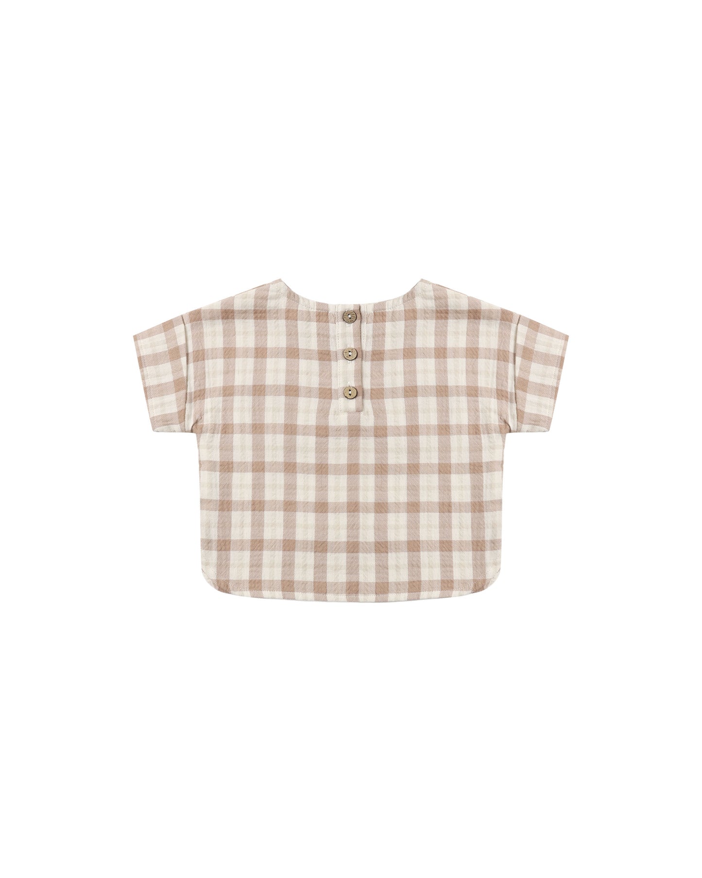 Rustic Plaid Woven Boxy Top