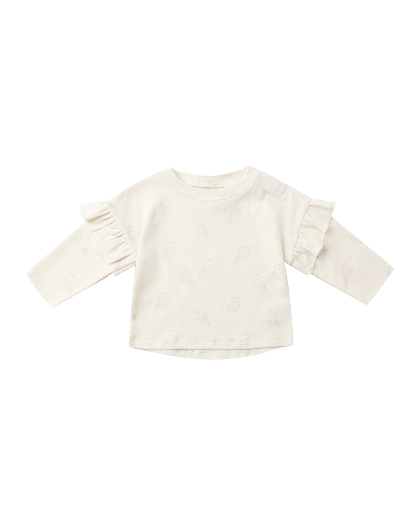 Snow Owls Ruffle Long Sleeve Tee