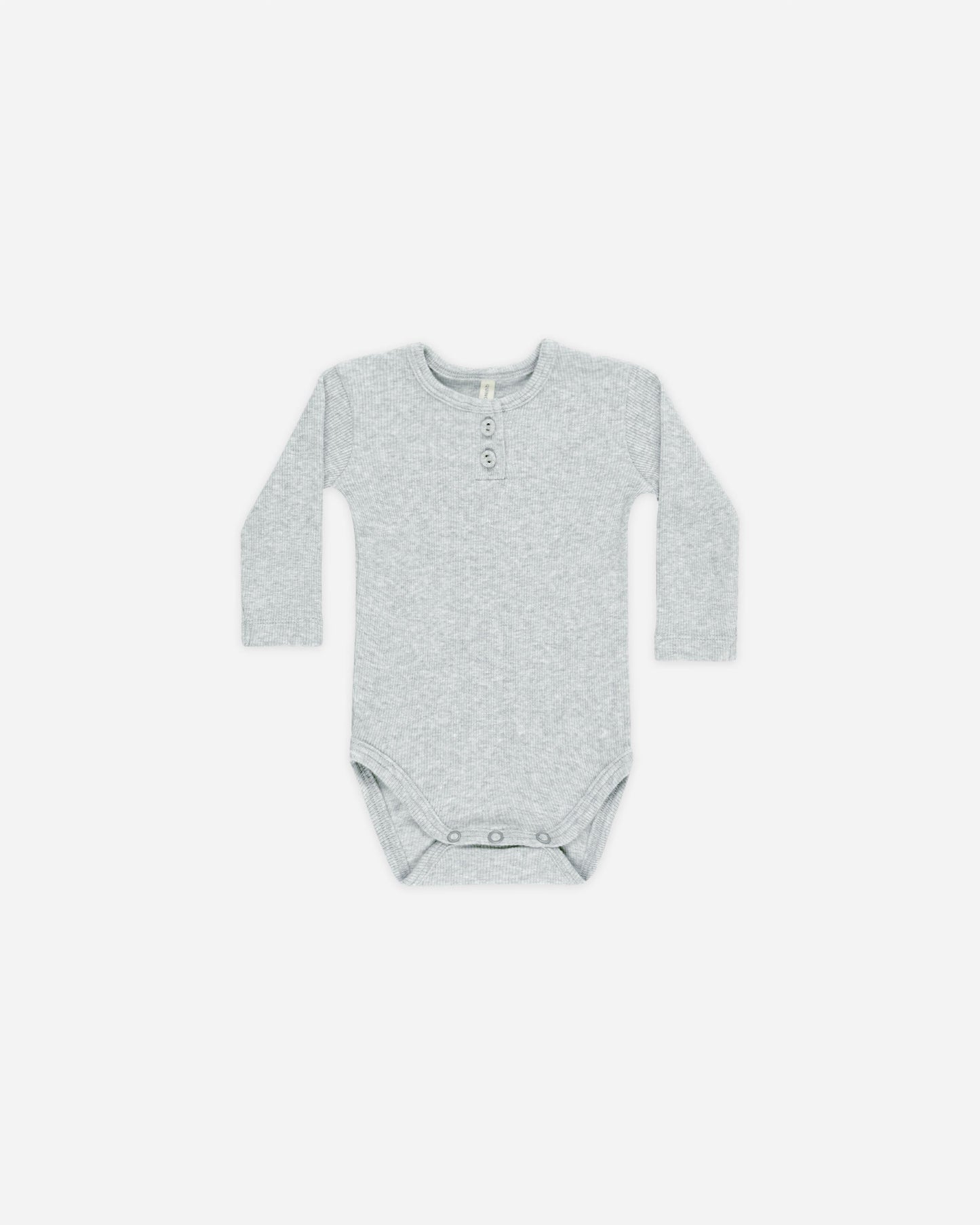 Dusty Blue Ribbed Long Sleeve Onesie