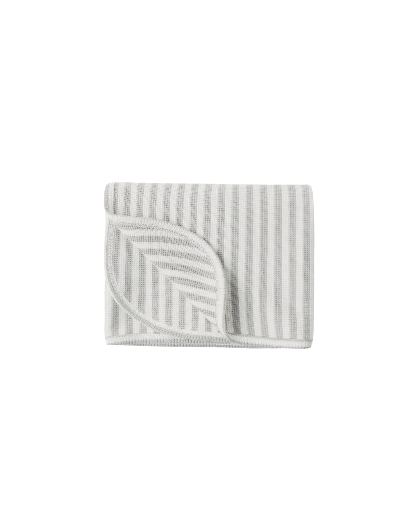 Sage Stripe Waffle Baby Blanket