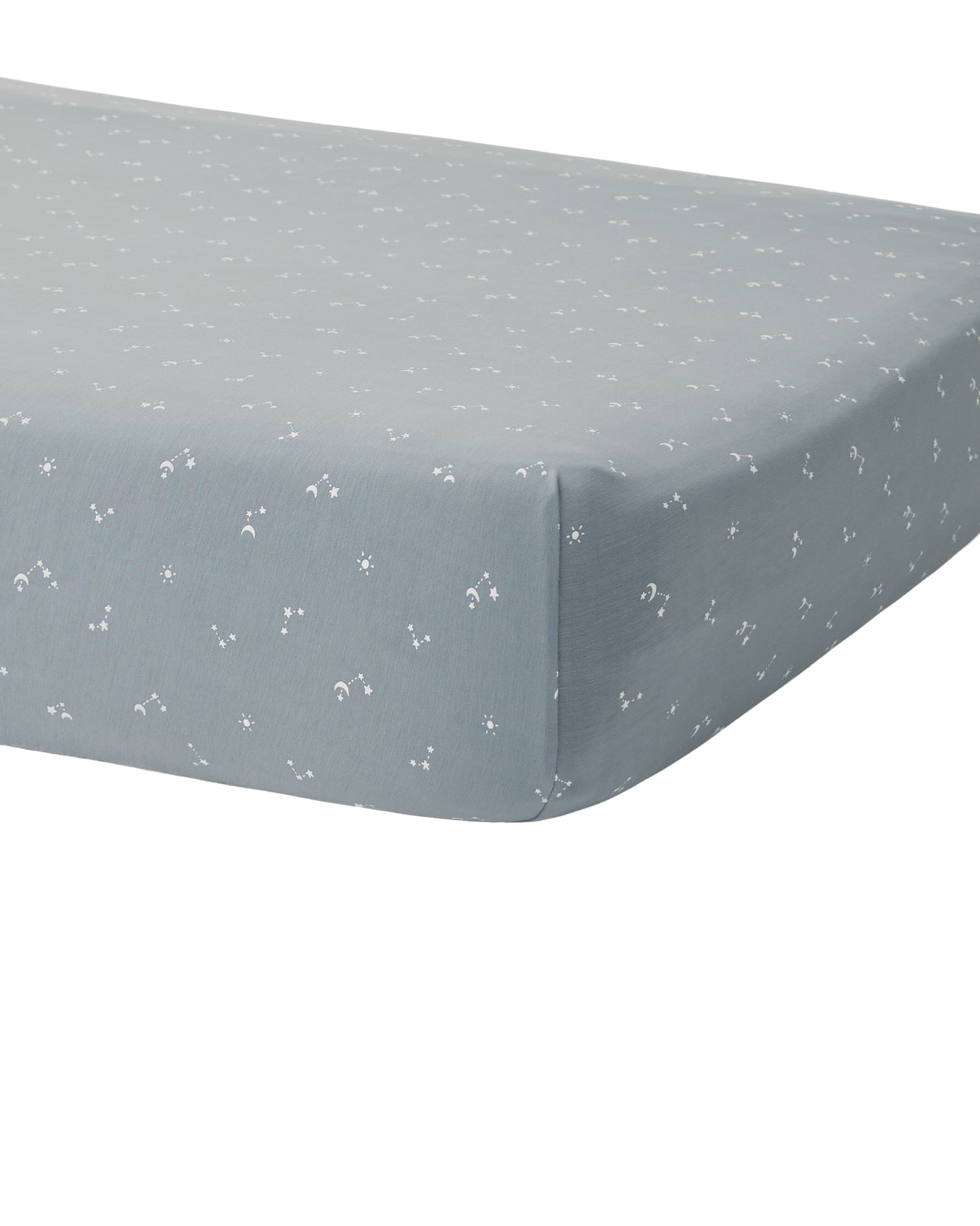 Soft bamboo crib sheet by Quincy Mae with ocean-inspired print, designed for baby cribs and nursery bedding.