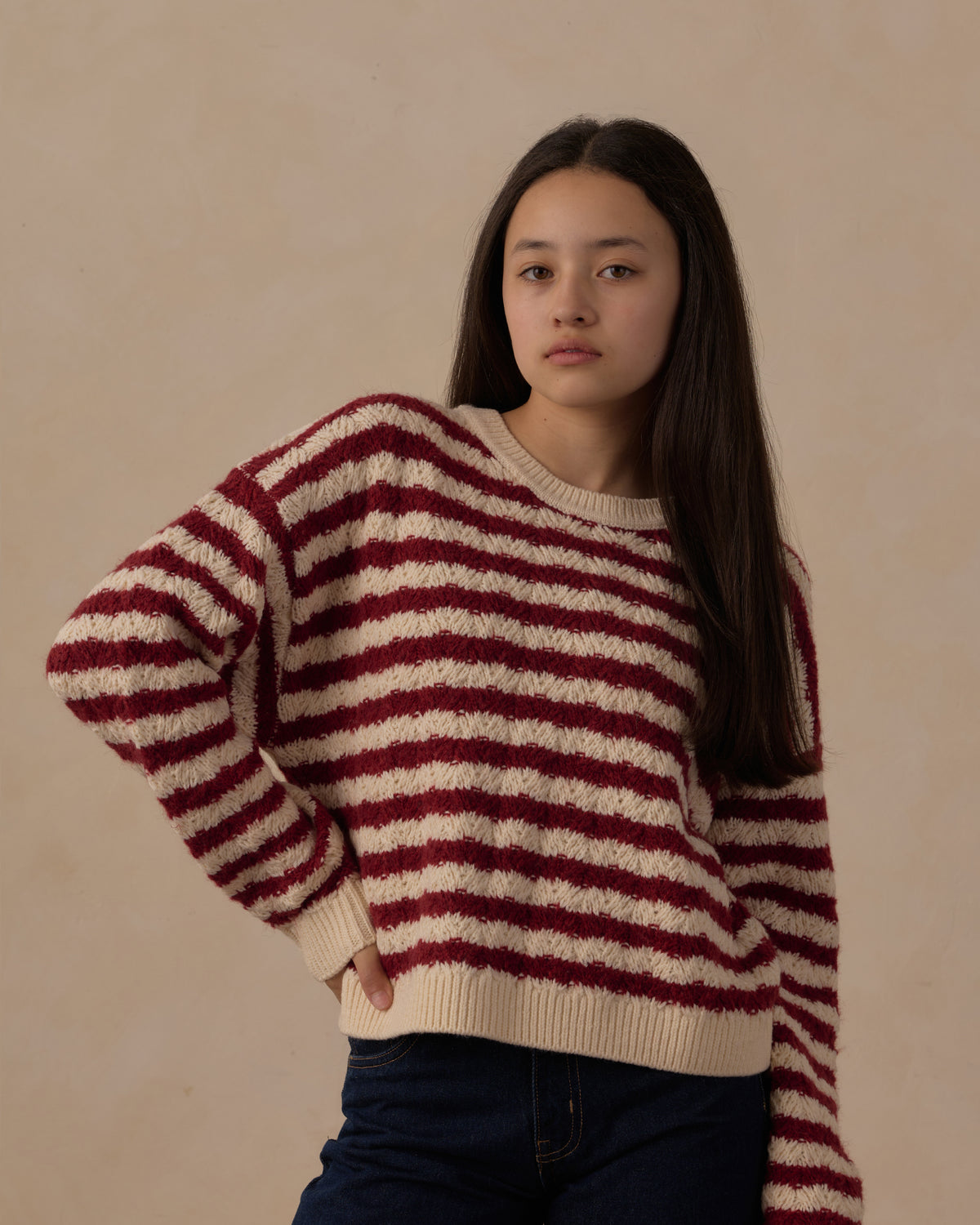Teen Ruby Stripe Carolina Sweater