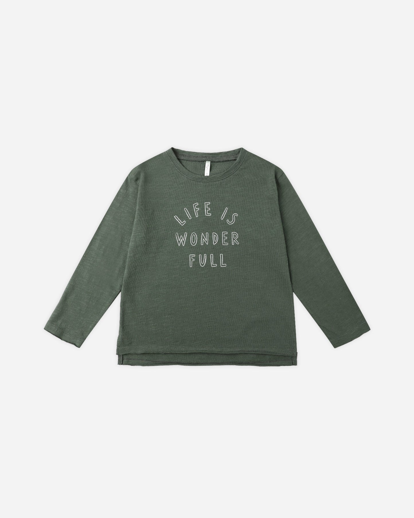 Life Is Wonder Full Raw Edge Long Sleeve Tee