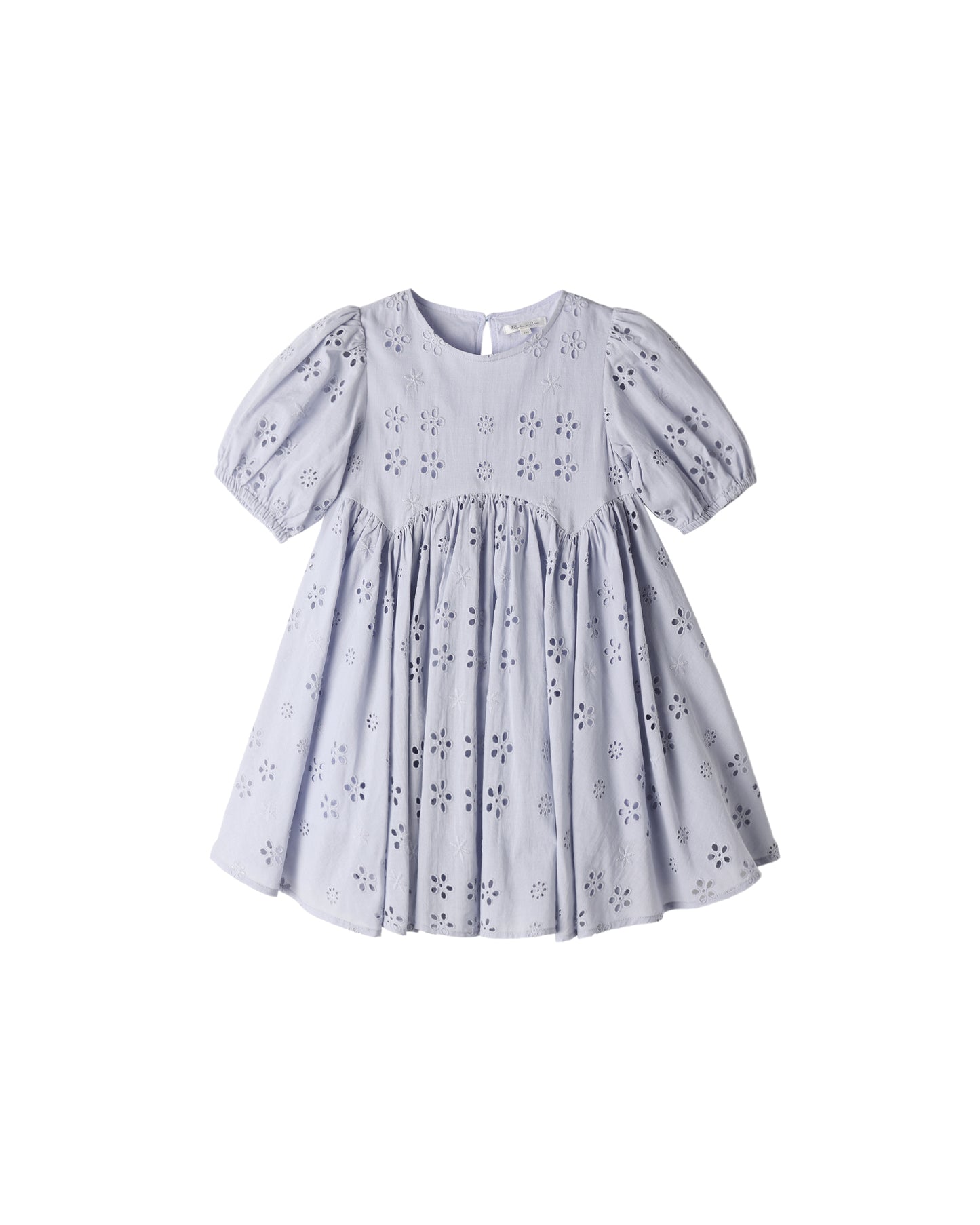 Rylee & Cru Periwinkle Rose Dress for girls, featuring a soft periwinkle fabric with rose print and ruffled details.