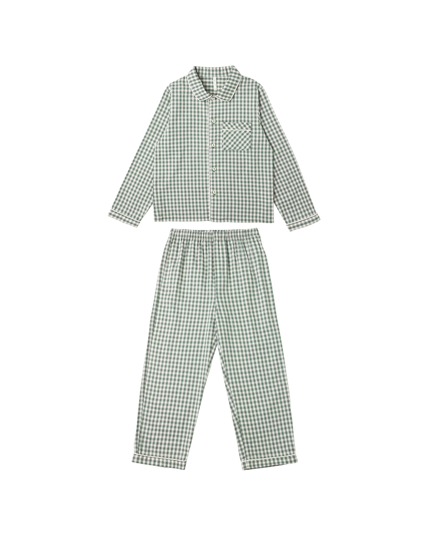 Evergreen Gingham Long Sleeve Pajamas