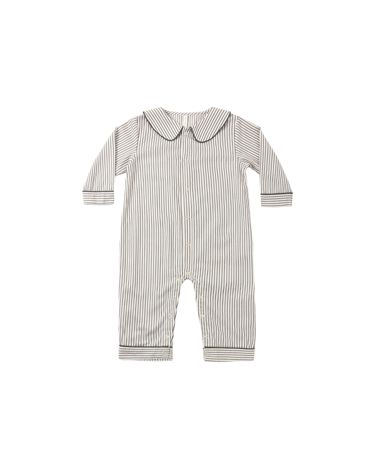 Evergreen Stripe Baby Pajama Romper