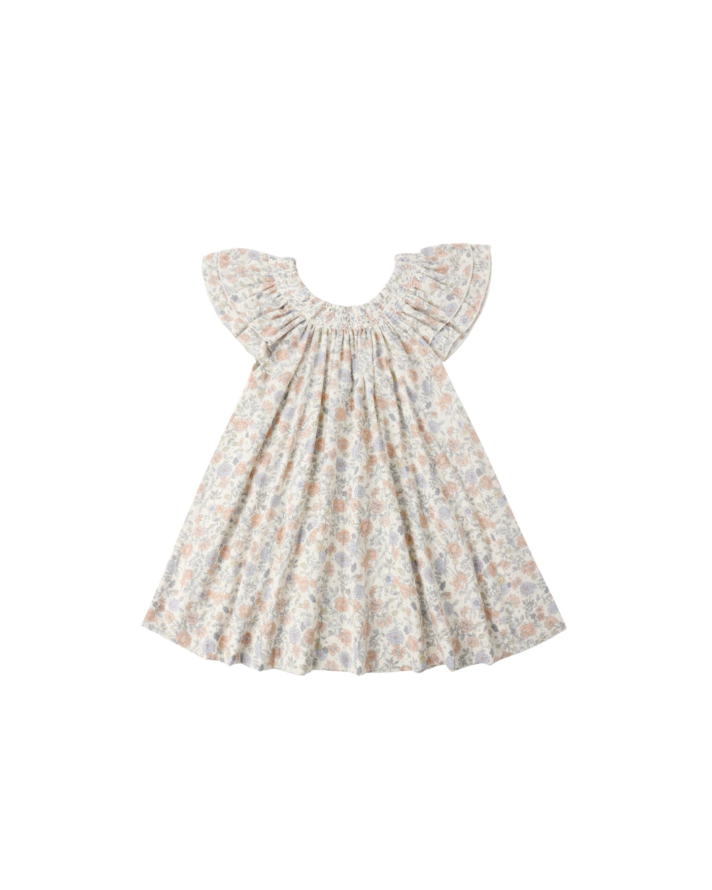 Rylee & Cru Bloom Lucia dress in ivory, featuring a floral pattern and soft fabric, perfect for casual or special occasions.