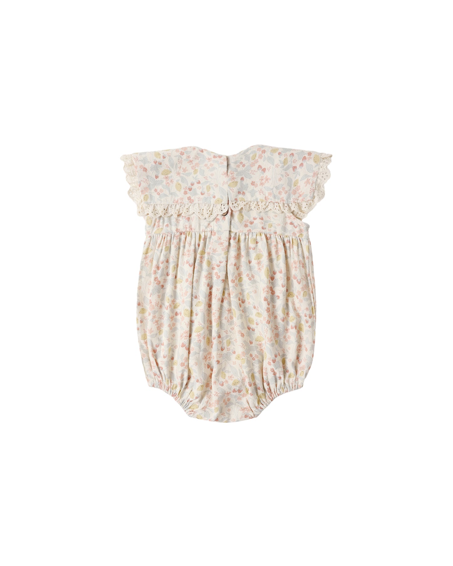 Rylee & Cru Summer Garden Porter Romper in ivory, featuring a sleeveless design with floral print and relaxed fit for warm weather.