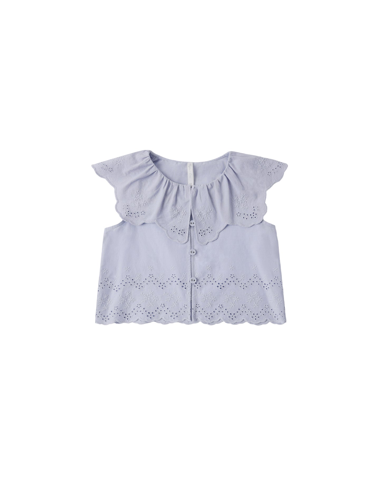 Periwinkle Remi Blouse by Rylee & Cru, featuring soft fabric, long sleeves, and a stylish, casual design for girls.