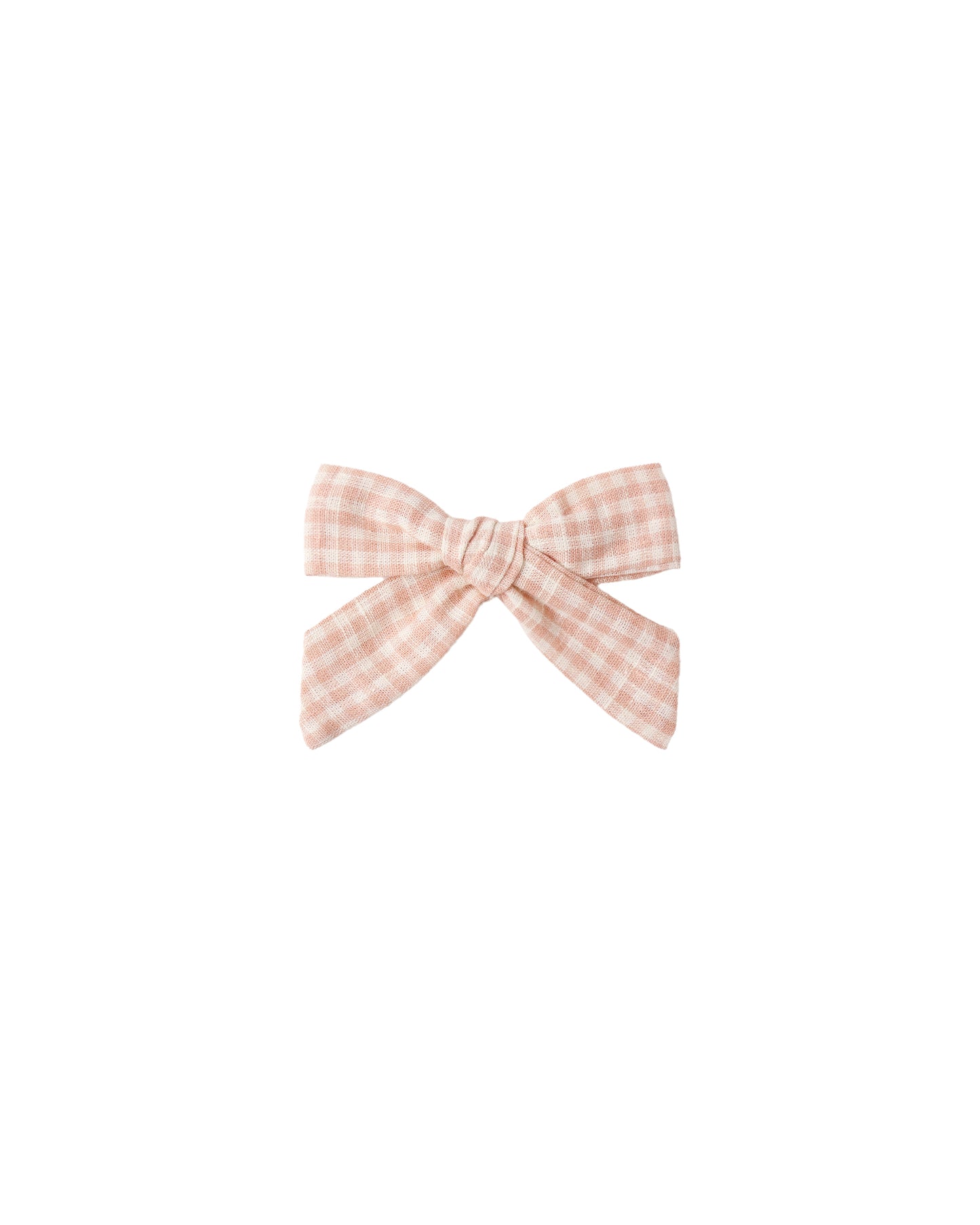 Rylee & Cru Petal Gingham Bow in soft pink and white, perfect for adding a charming touch to your pet or child's outfit.