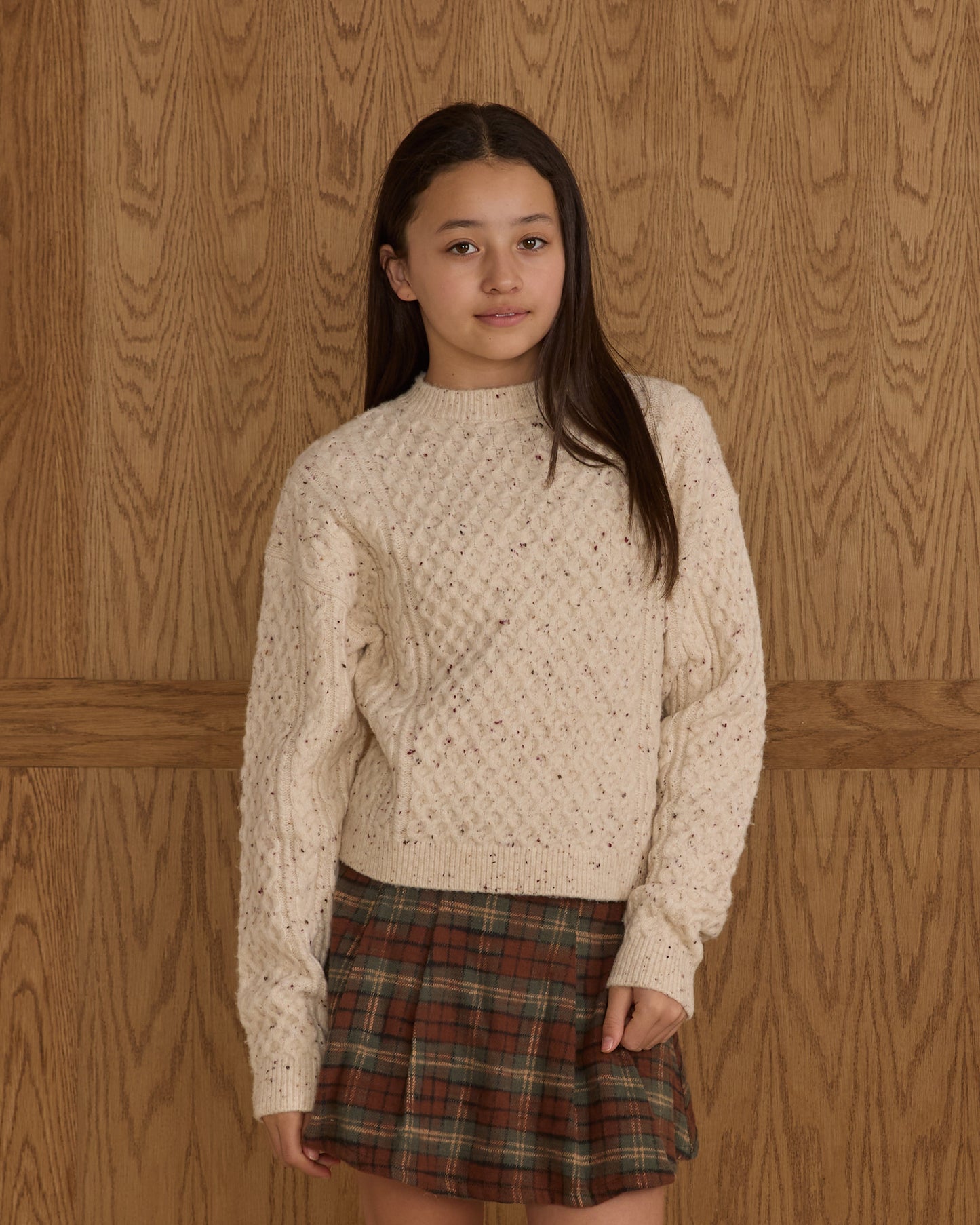 Teen Natural Speckled Carolina Sweater