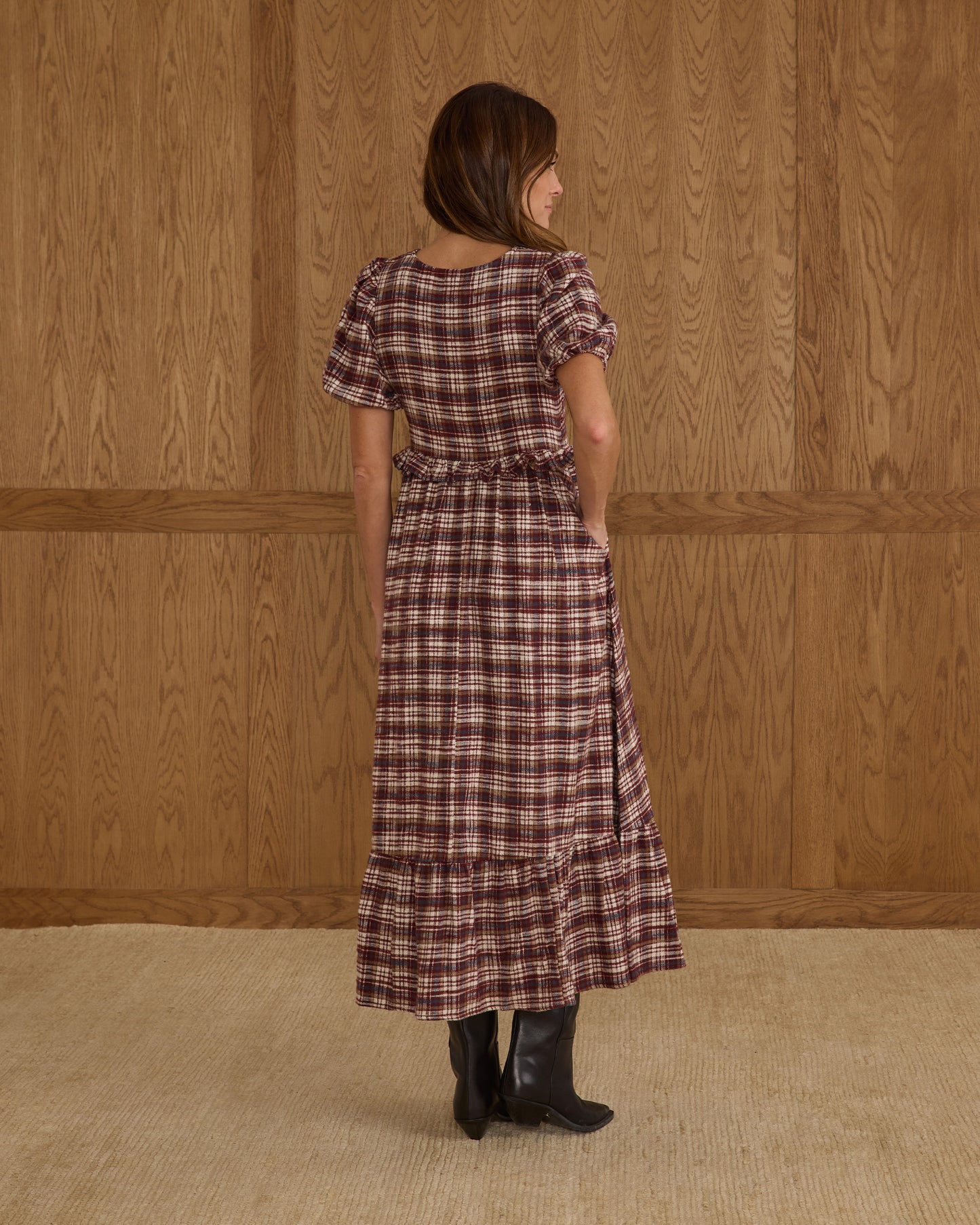 Rylee & Cru - Women's Burgundy Plaid Kate Dress