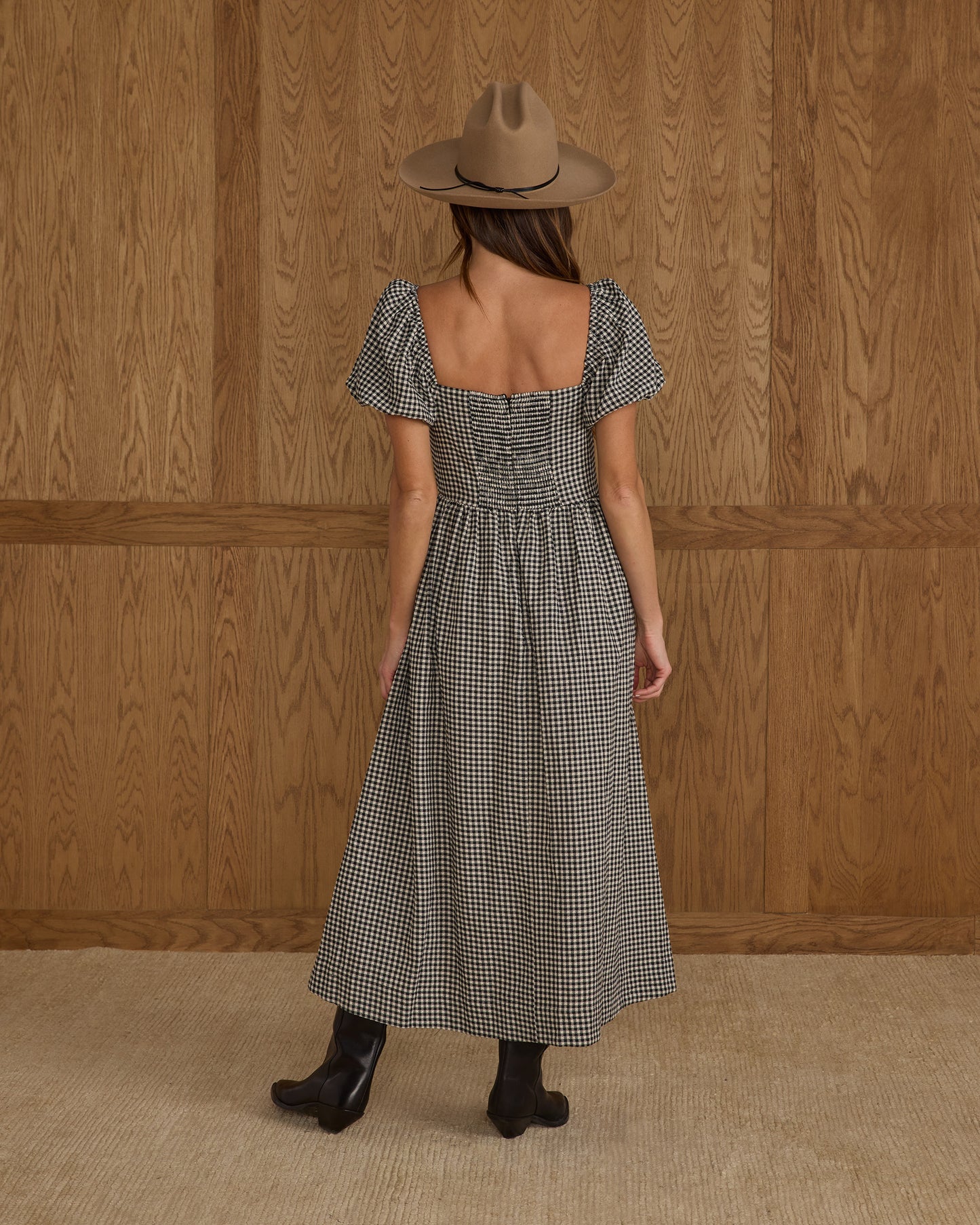 Women's Black Gingham Chiara Dress