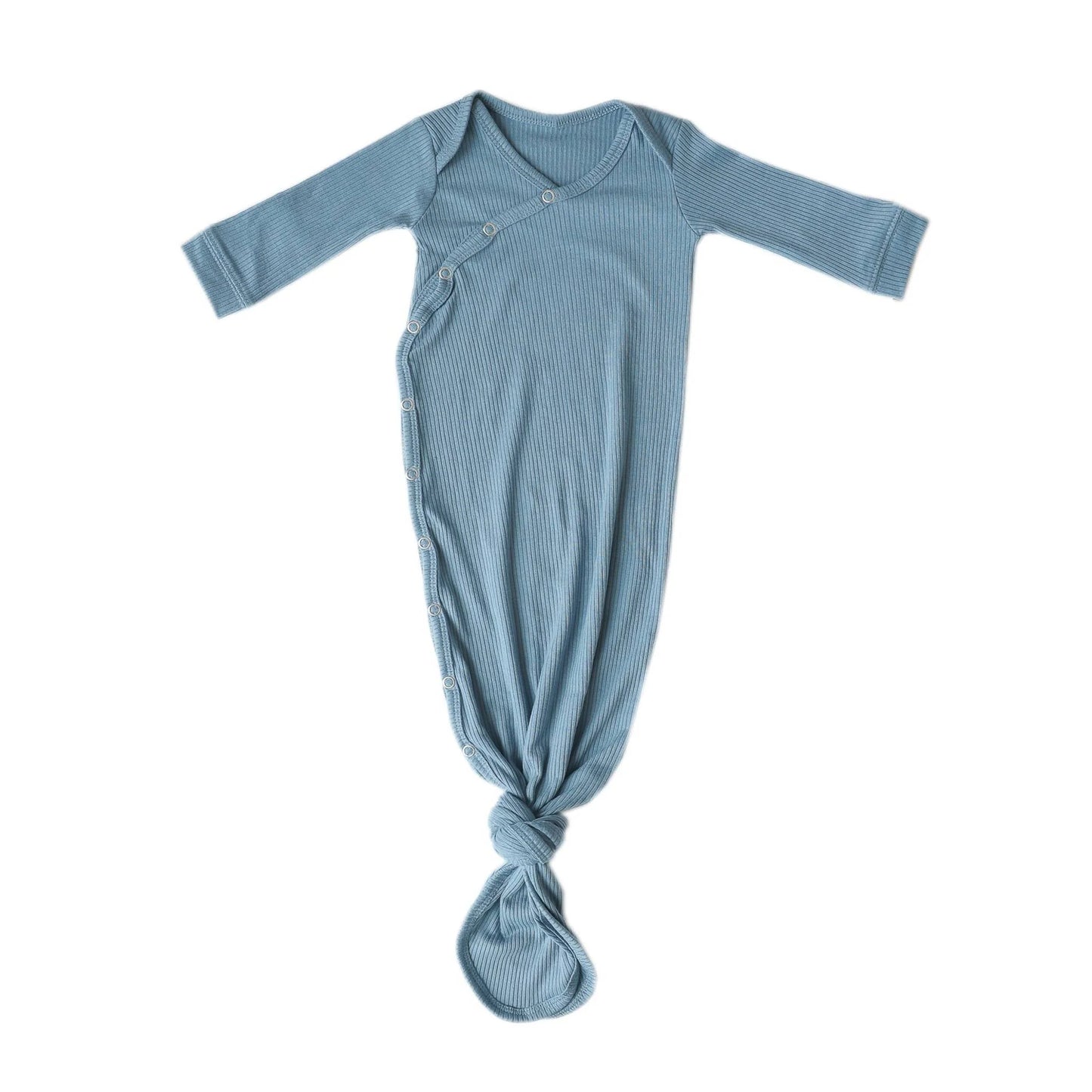 Atlantic Rib Knit Newborn Knotted Gown