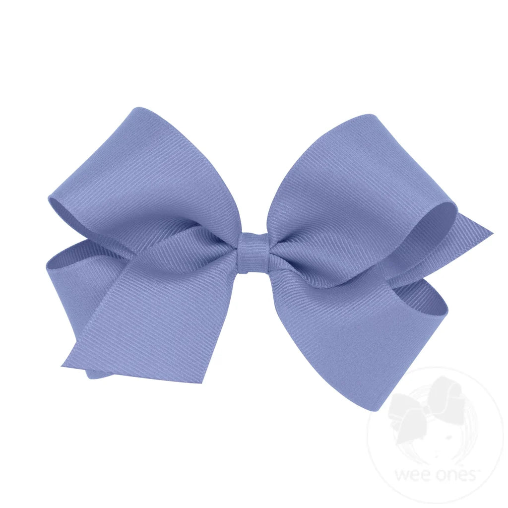 Medium classic grosgrain hair bow from Wee Ones with a plain wrap, featuring a simple, elegant design suitable for children's hairstyles.