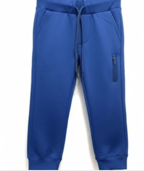 Navy Cody Performance joggers with zipper pockets from Coolybri, featuring a relaxed fit and comfortable athletic style.