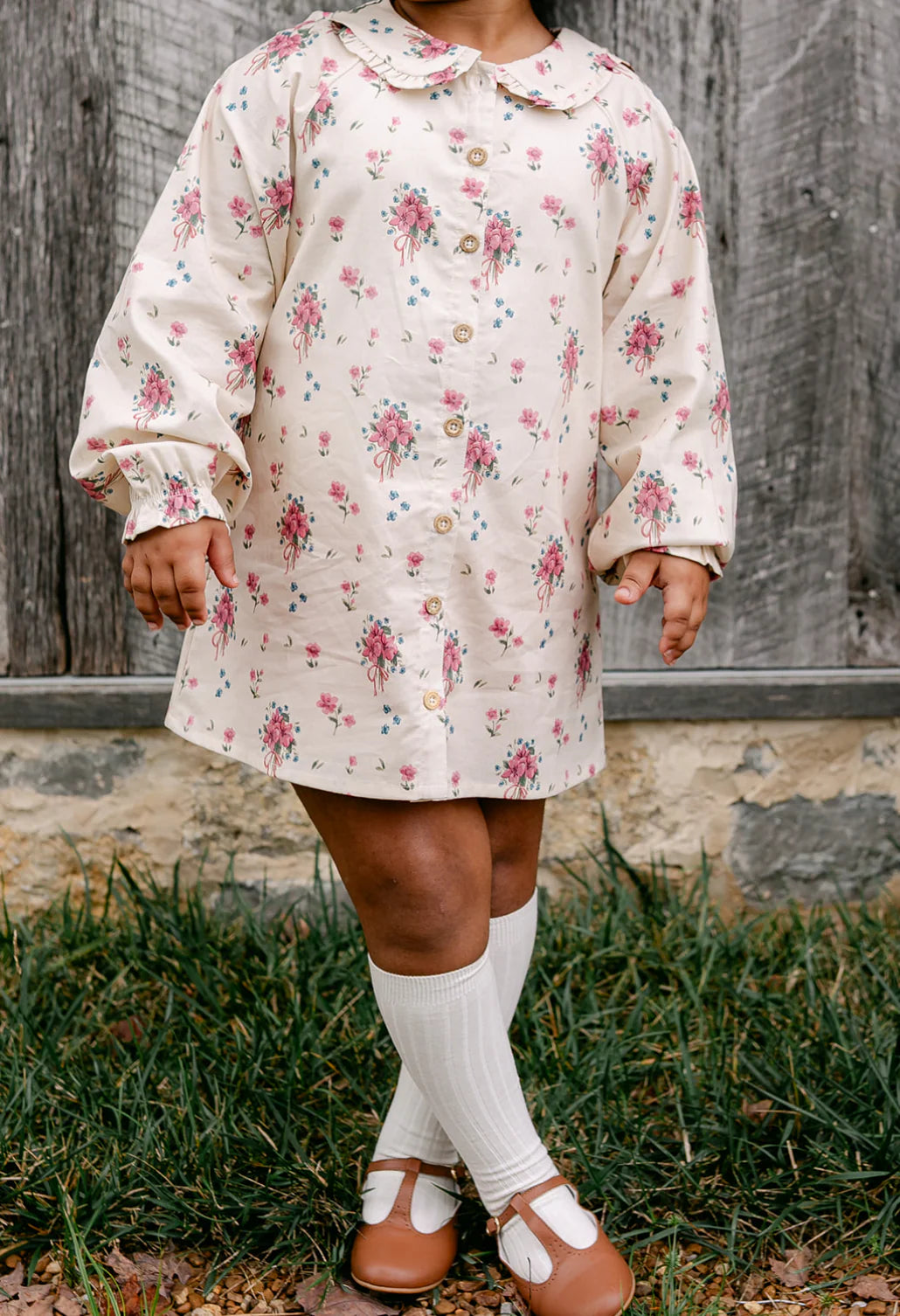 Floral Bouquet Goldie Long Sleeve Dress
