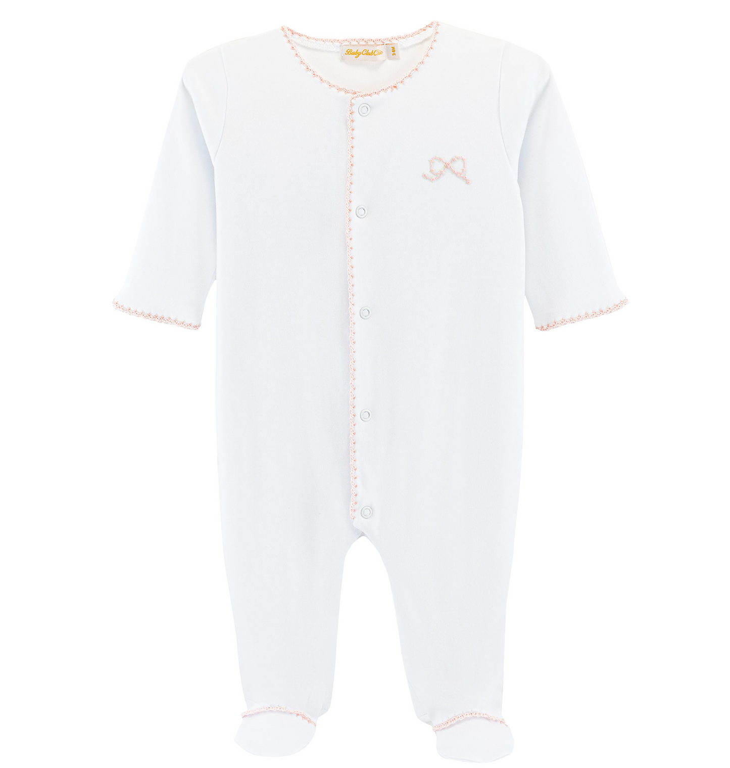Baby Club Chic - Pretty Bows Footie w/ Crochet Trim