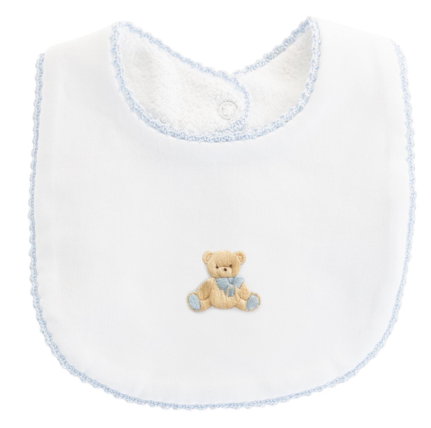 Baby Club Chic - Toys - Blue Bib w/ Crochet Trim
