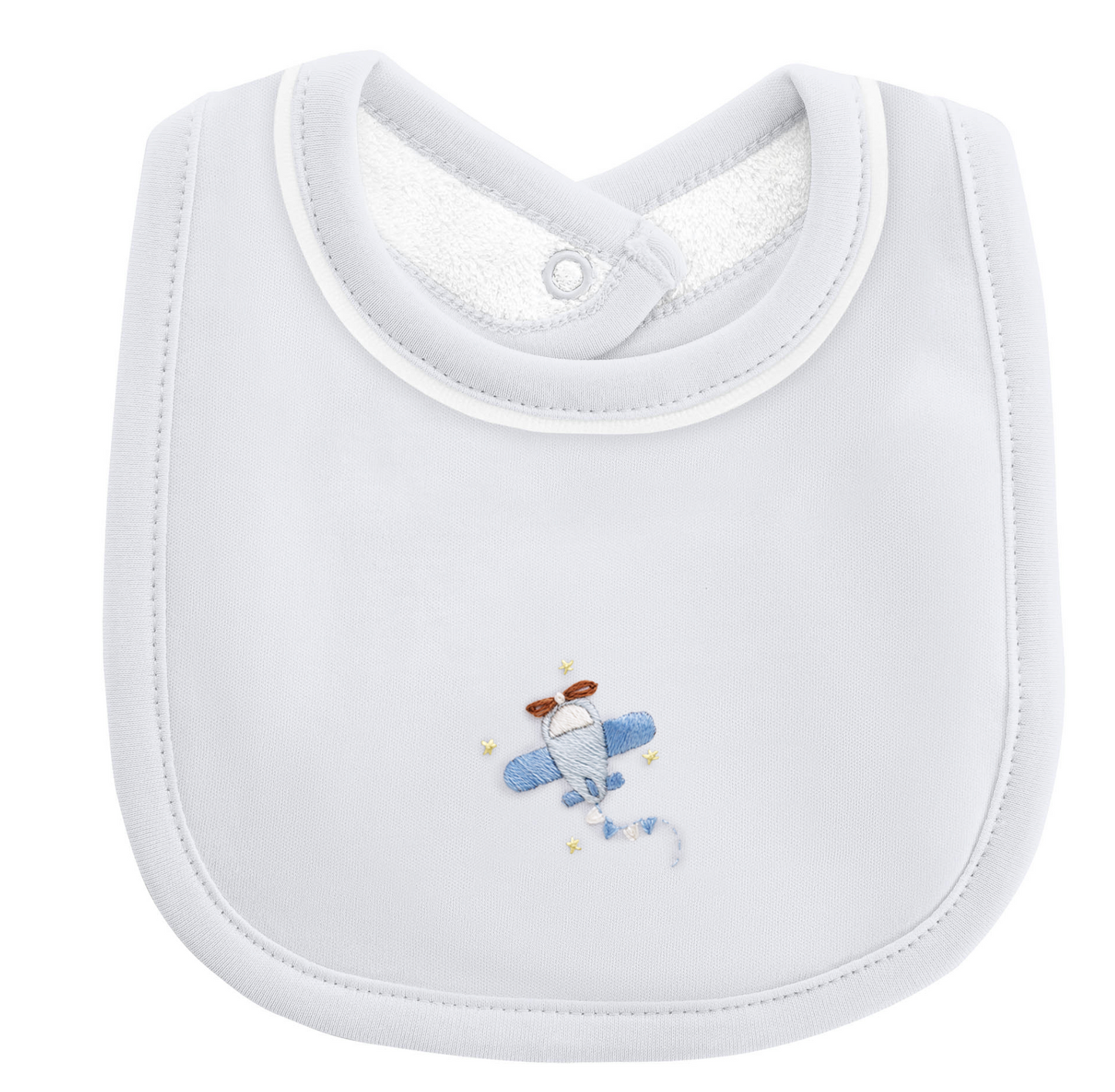 Baby Club Chic - Sky Adventure Bib w/ Piping Trim
