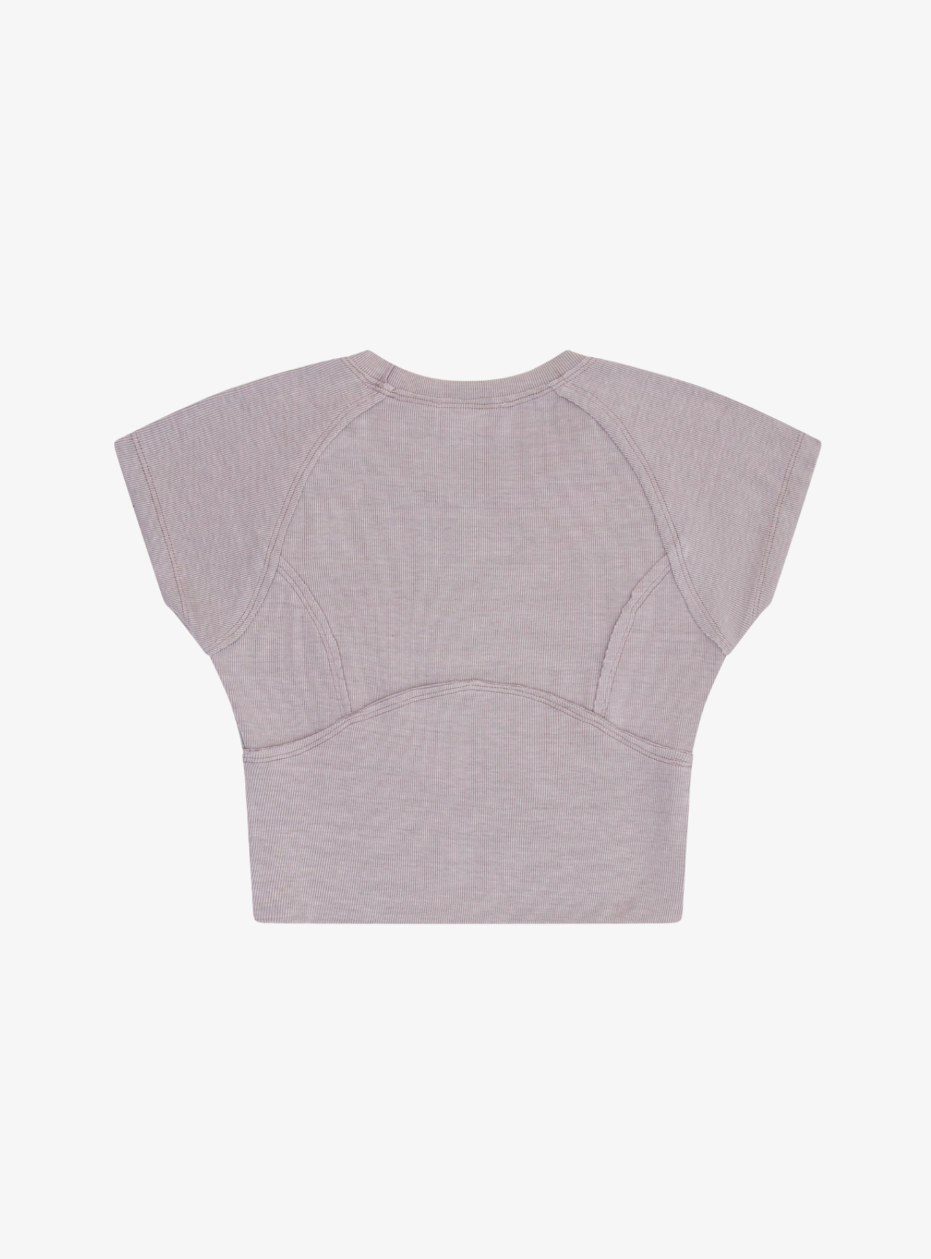 TENLY - Cobblestone Rayon Rib Cap Sleeve Baseball Tee