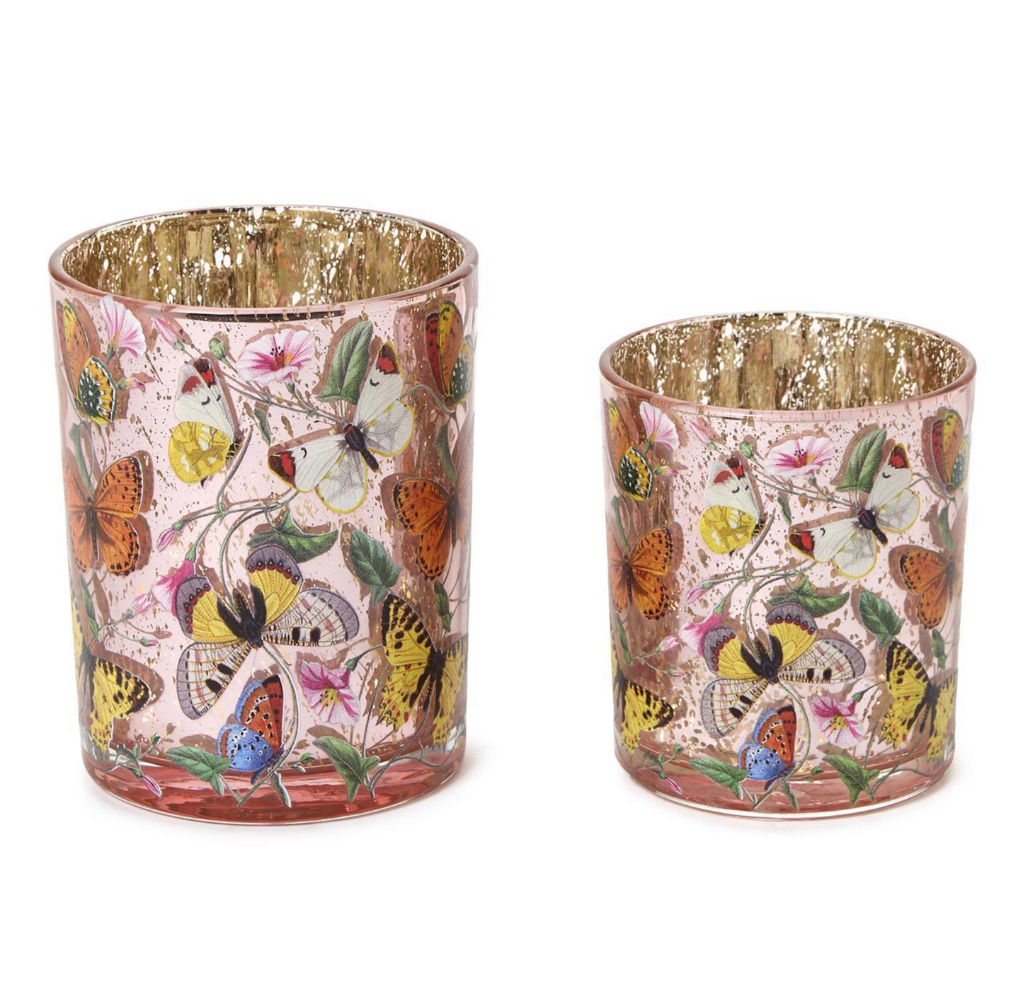 Two's Company - Butterfly Silhouette Antiqued Tealight / Votive Candleholder