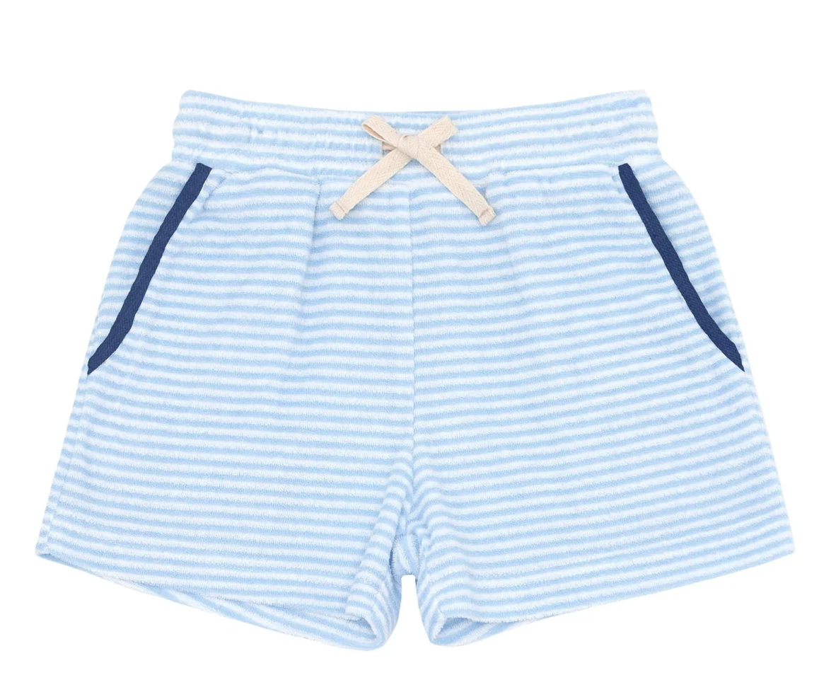 Minnow - Boys Powder Blue Stripe French Terry Short