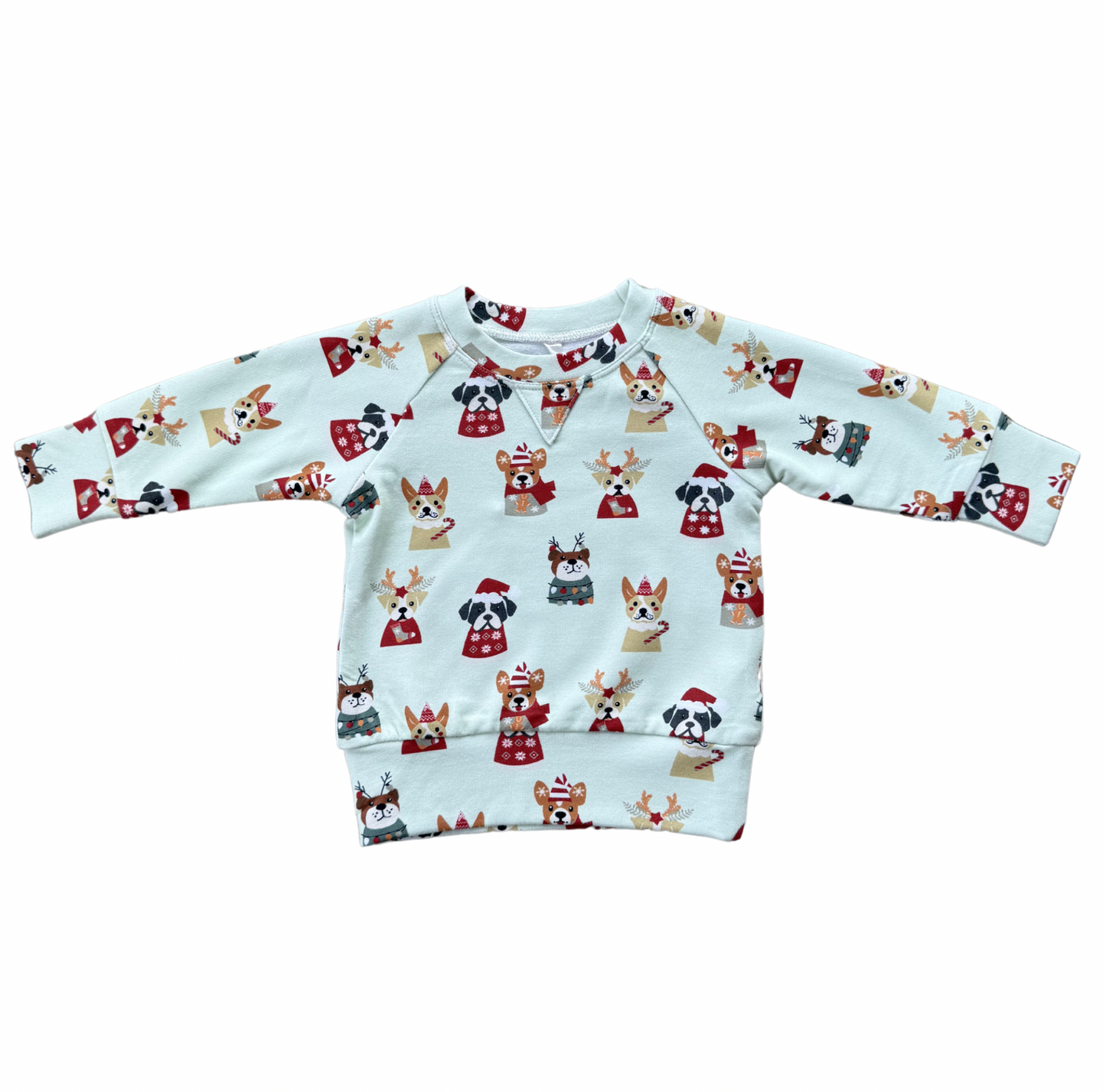 Christmas Dogs Raglan Sweatshirt