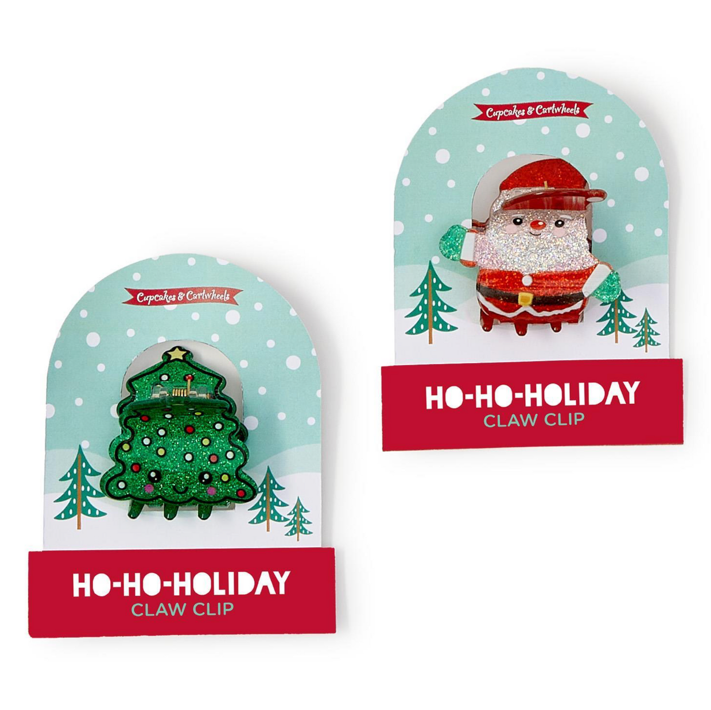 Holiday Glitter Claw Hair Clip