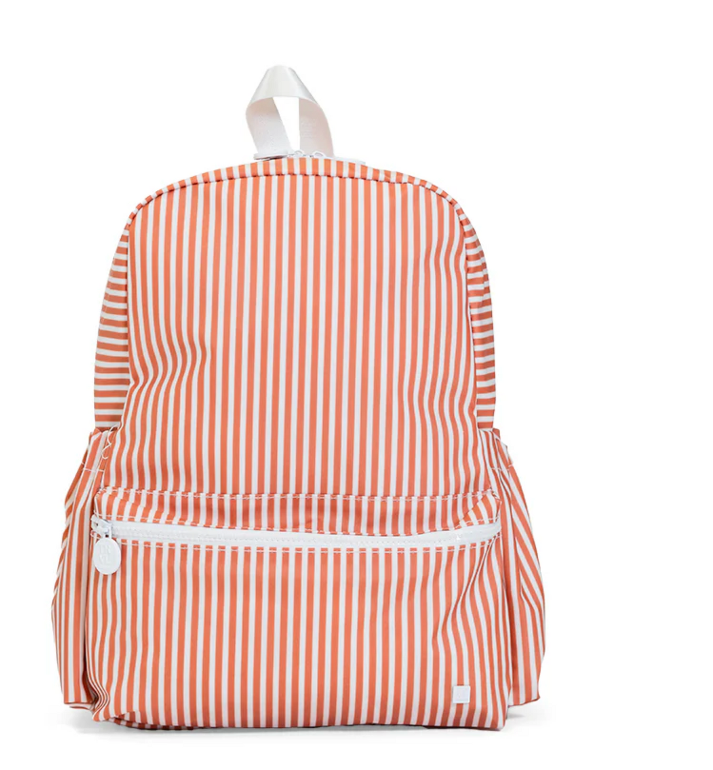TRVL Design backpack with multiple compartments and adjustable straps, shown in a screenshot image.