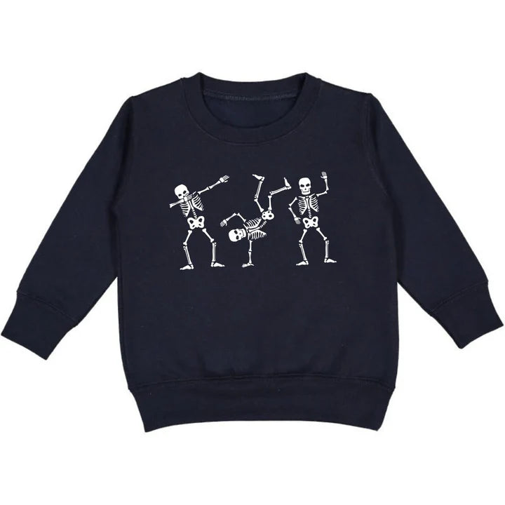 Sweet Wink - Silly Skelly Glow In The Dark Halloween Sweatshirt - Black