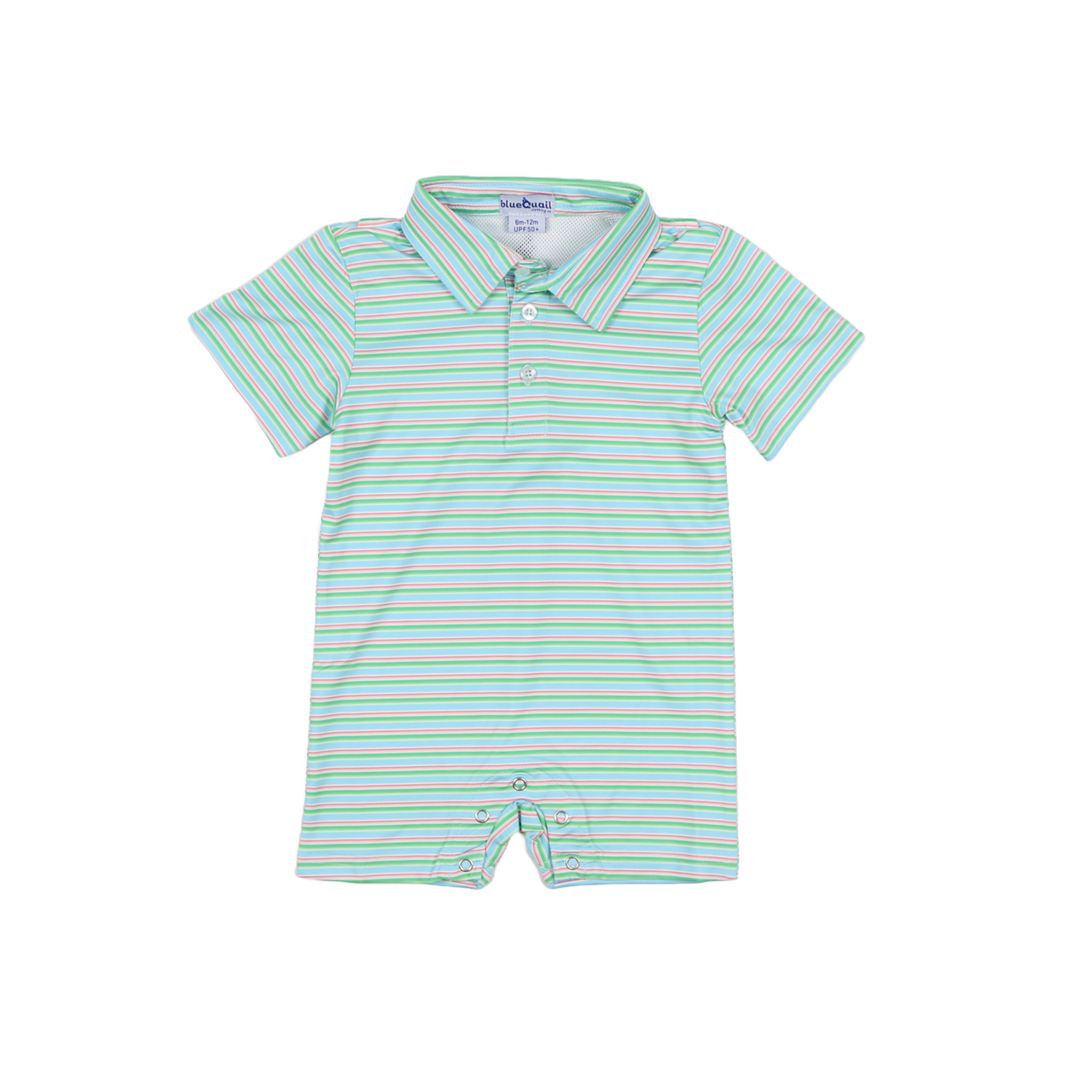 Sherbet Stripe Polo Short Sleeve Romper