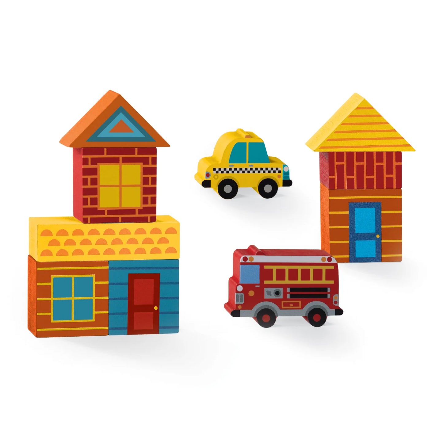 Busy City Build & Play Mini Wood Blocks