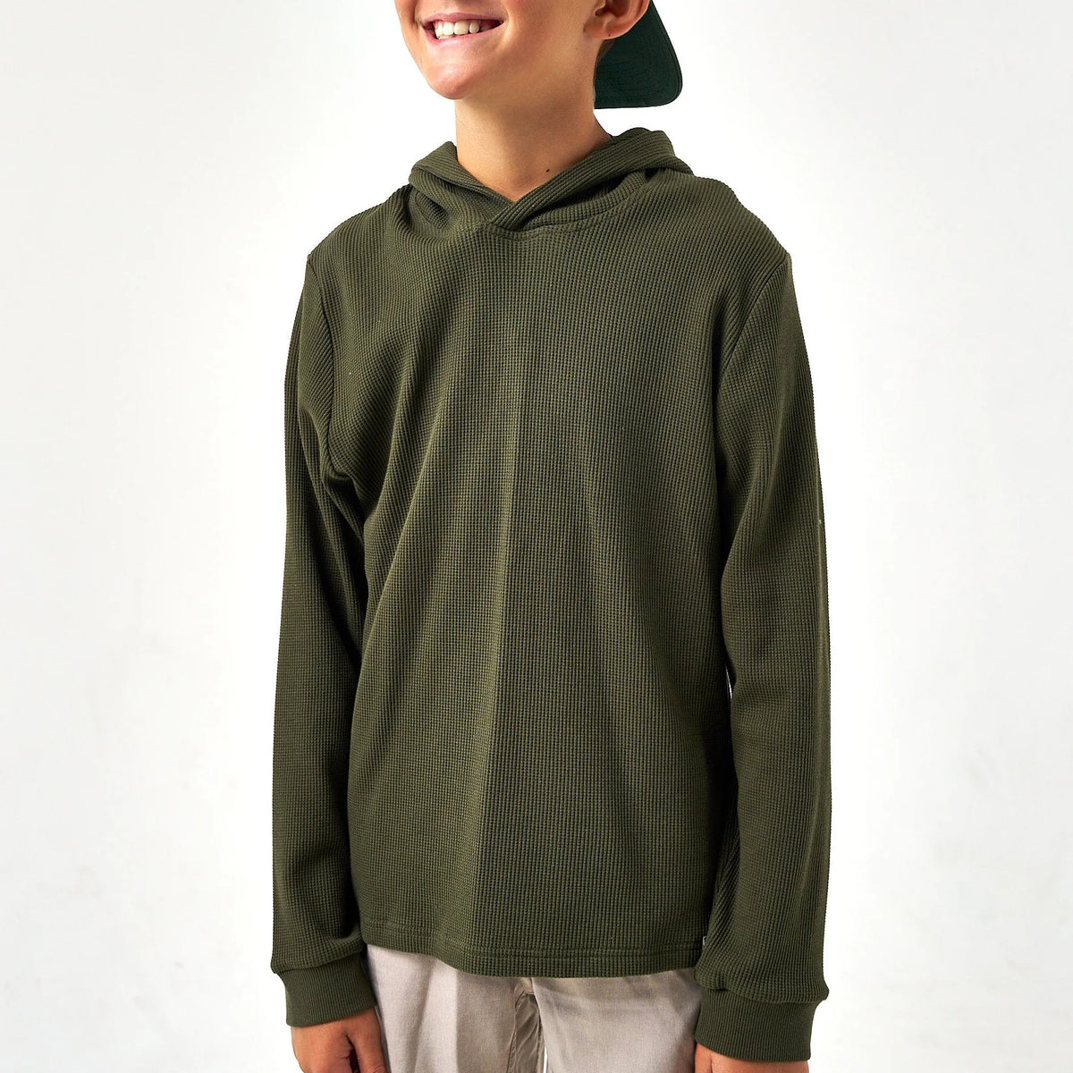 Youth Mallard Green Thermal Hoodie