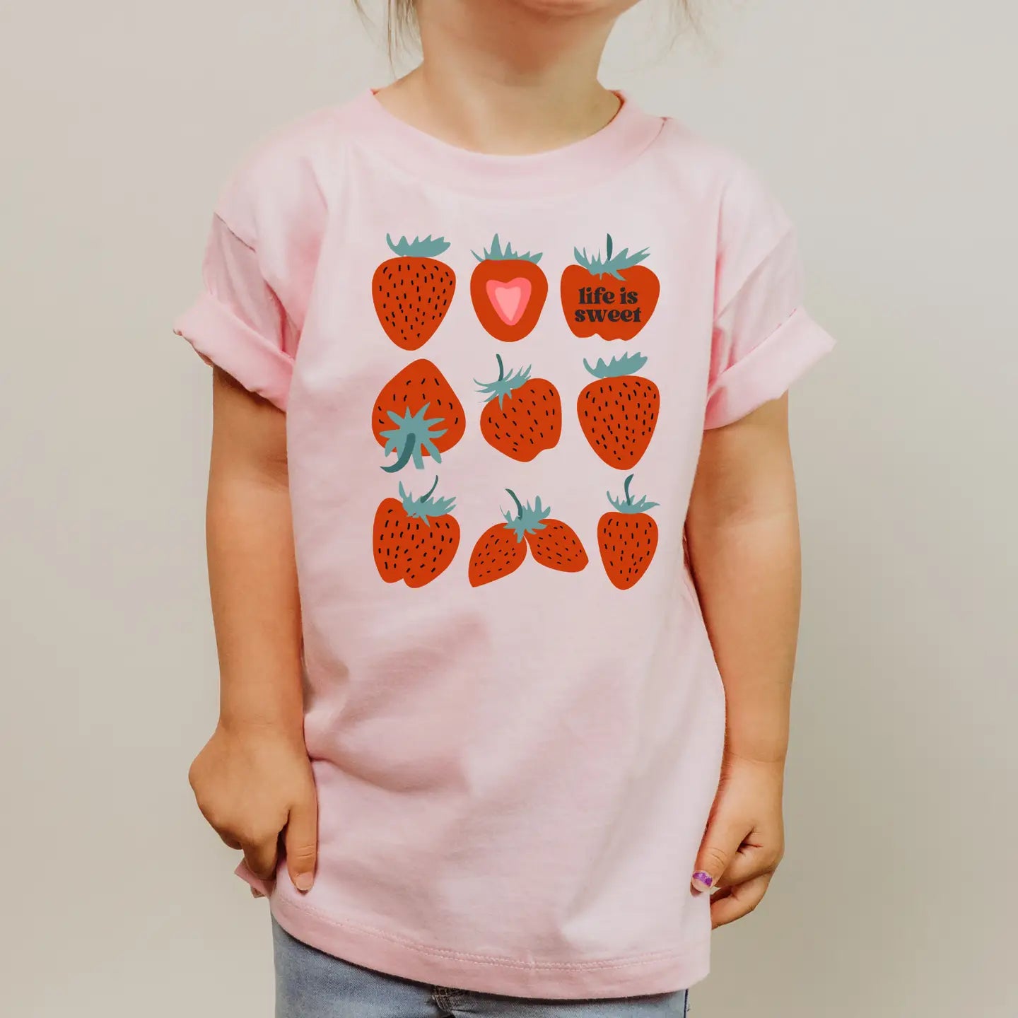 Life Is Sweet Kids Strawberry Graphic Tee