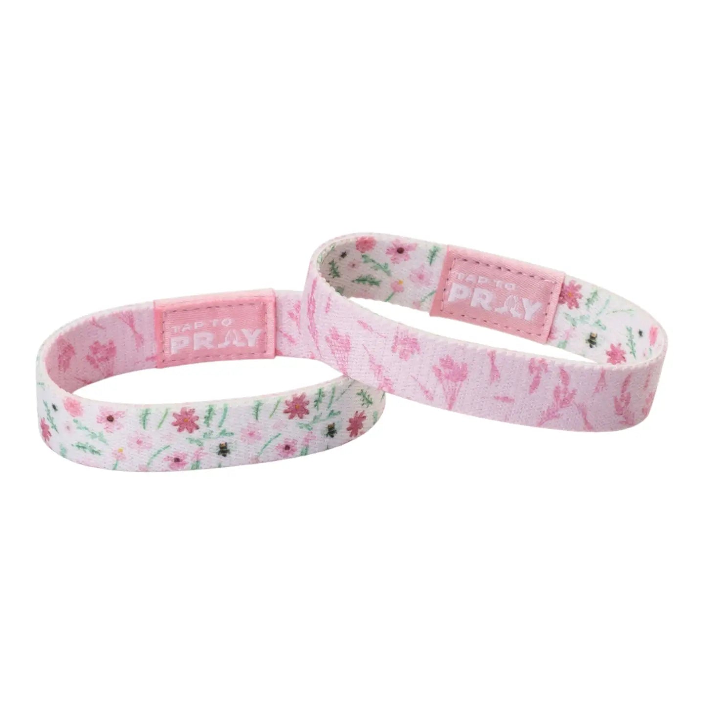 Versible Tap To Pray® wristband in Meadows white with engraved prayer design, made of durable silicone material.