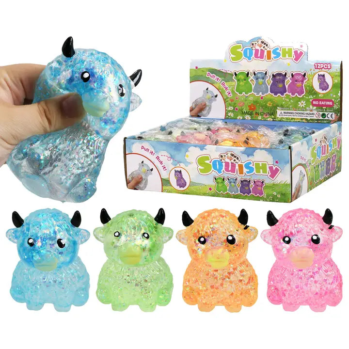 Highland Cow Glitter Squishy