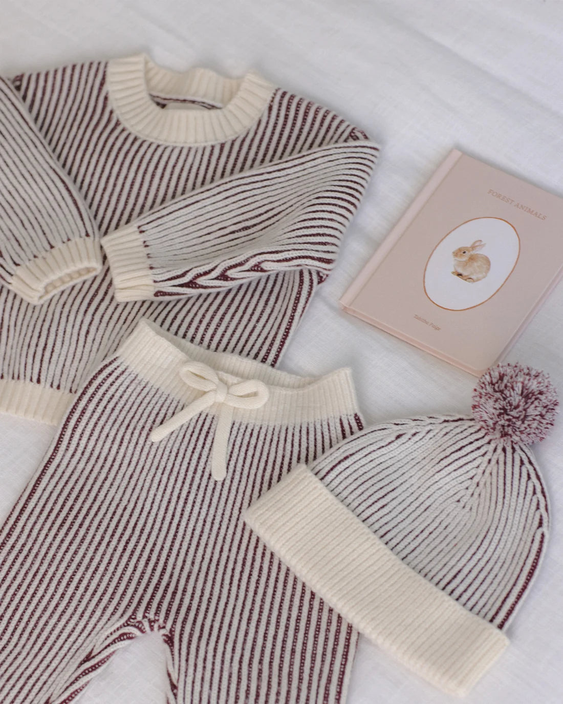 Black Cherry Stripe Relaxed Knit Sweater