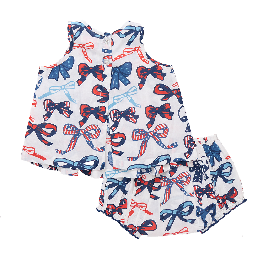 Pink Chicken - Baby Girls Jaipur Set Red White and Bows