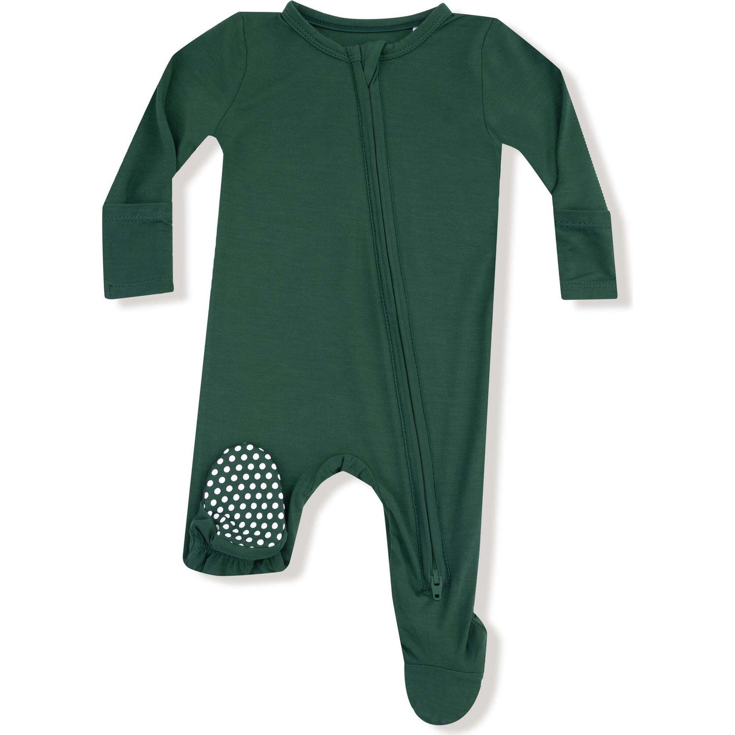 Hunter Green 2 Way Zipper Footie