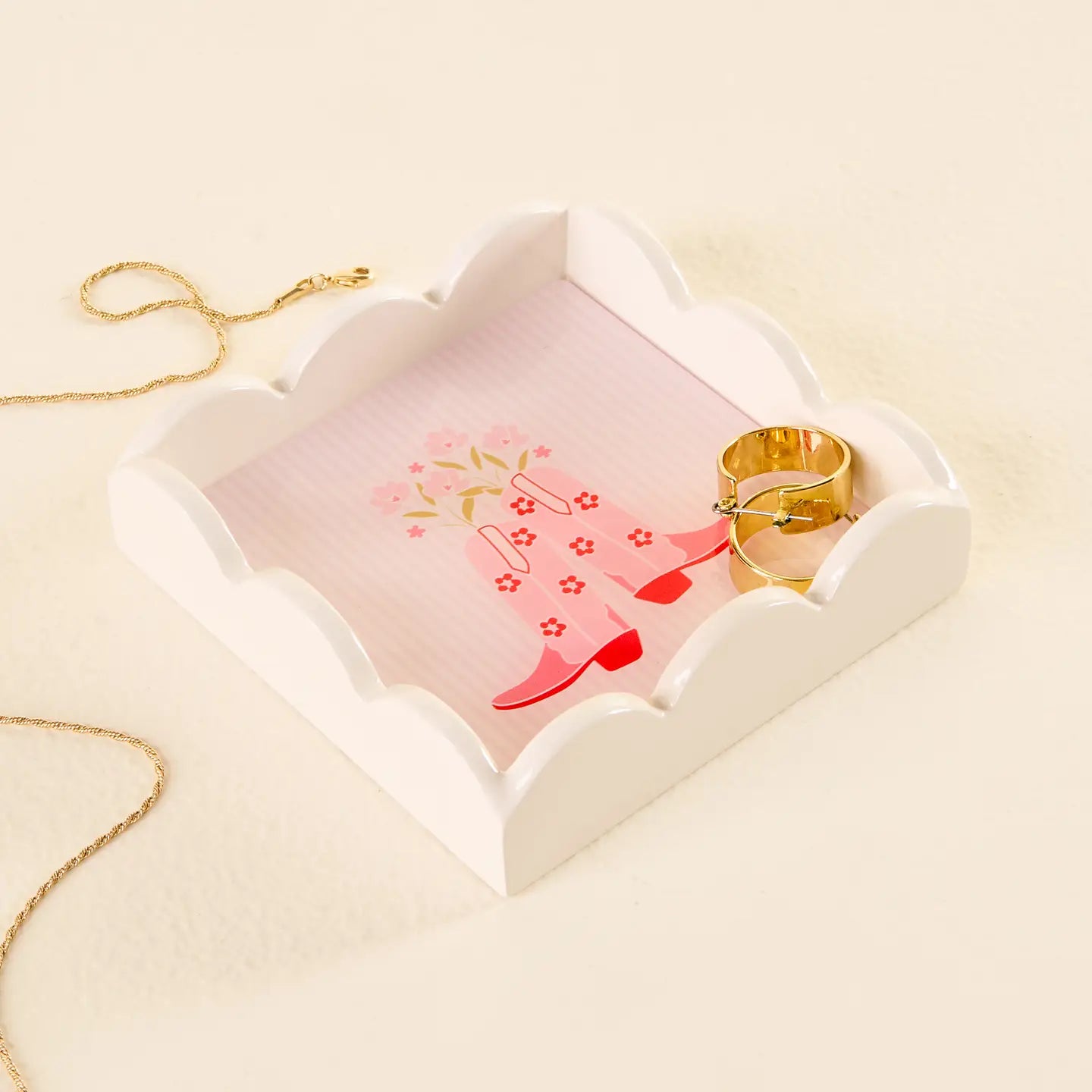 The Darling Effect - Scallop Trinket Tray-Cowgirl Boots