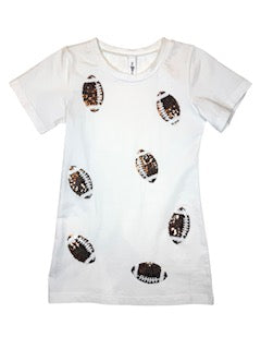 ML Kids - White Football Sequin Dress