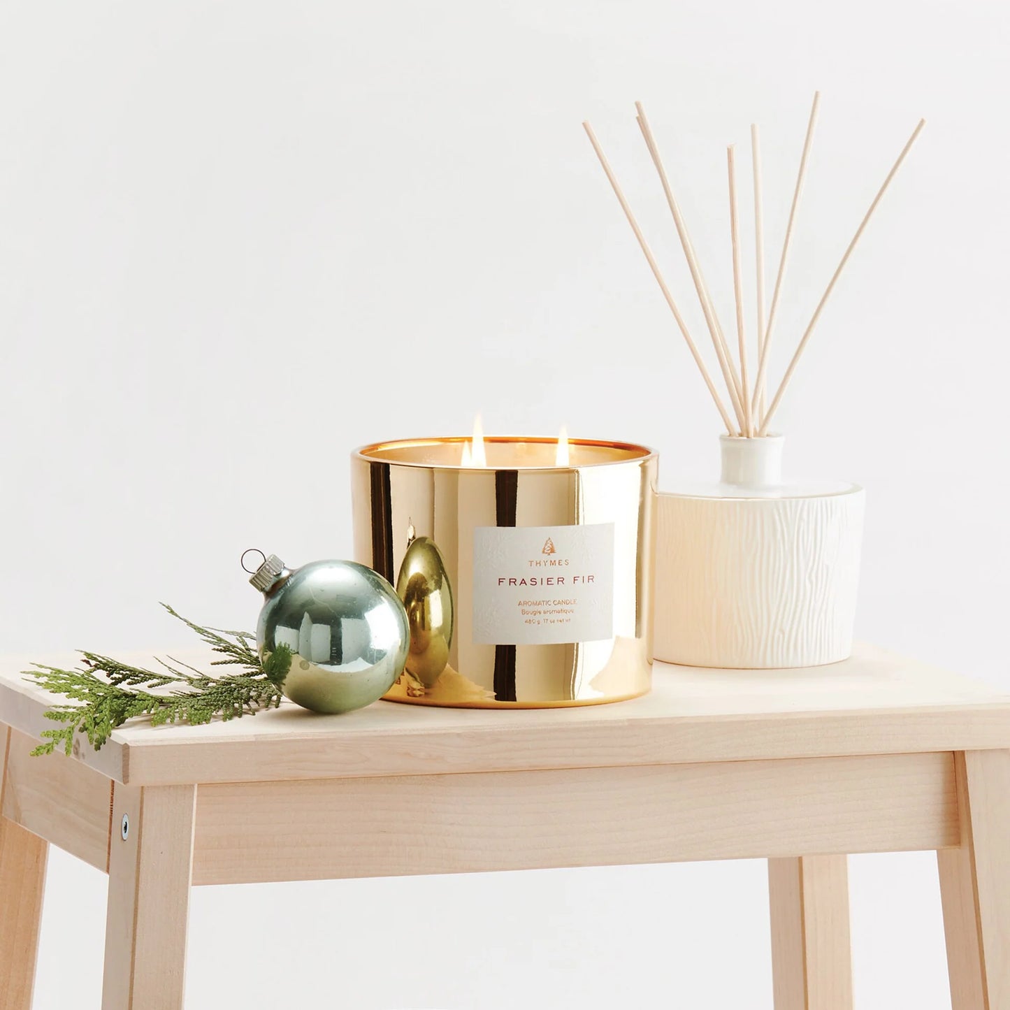 Frasier Fir Gilded Poured Candle Gold 3 Wick