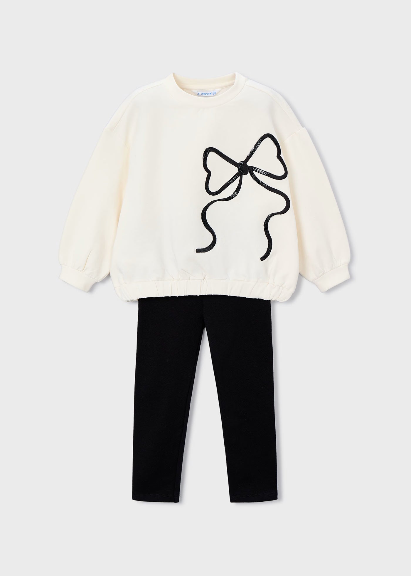 Bow Sweatshirt and Leggings Set