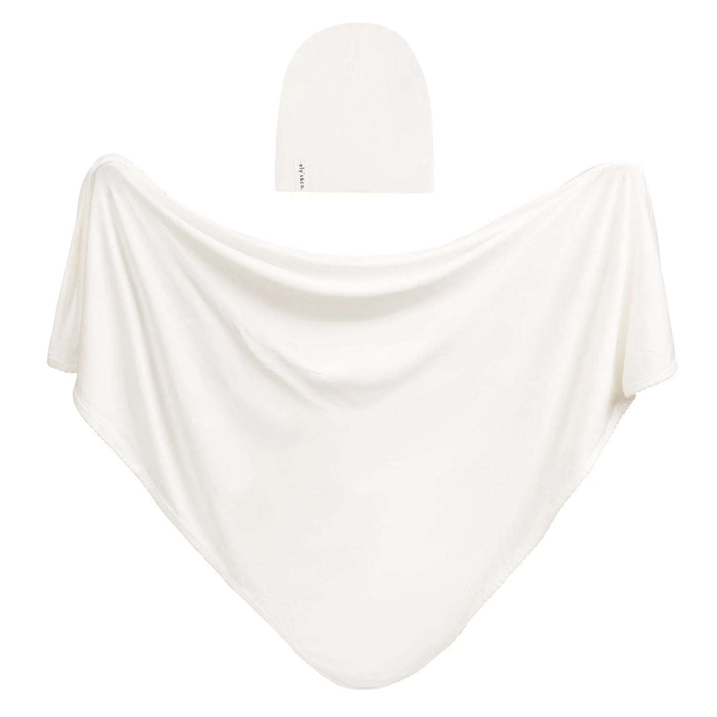 Ely's & Co - Ivory Modal Swaddle & Beanie Set in Gift Box