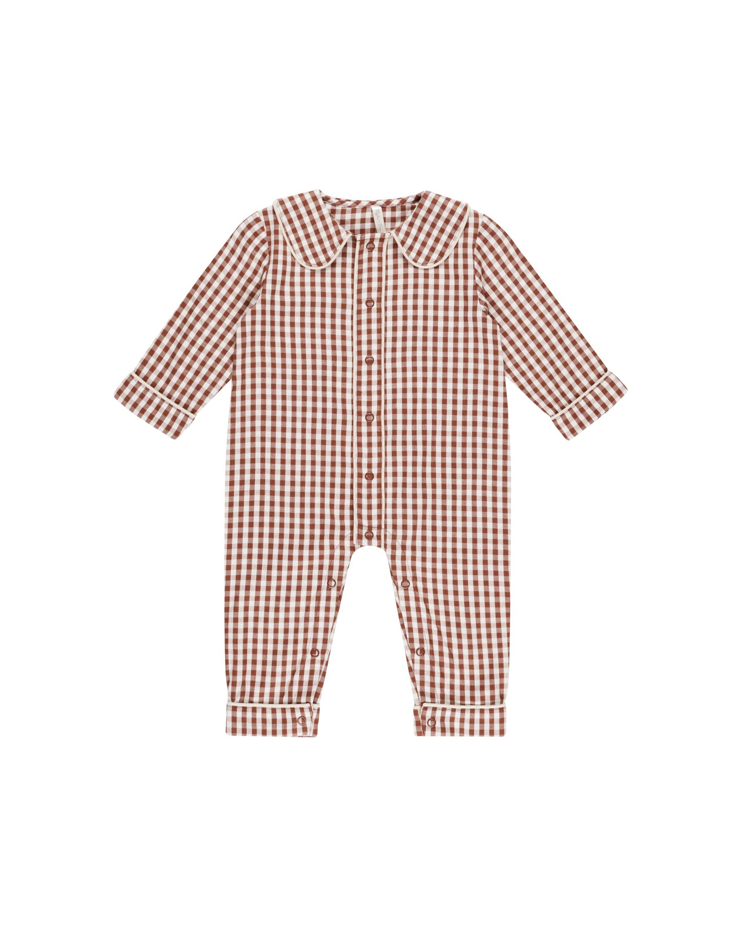 Rylee & Cru - Brick Gingham Baby Pajama Romper
