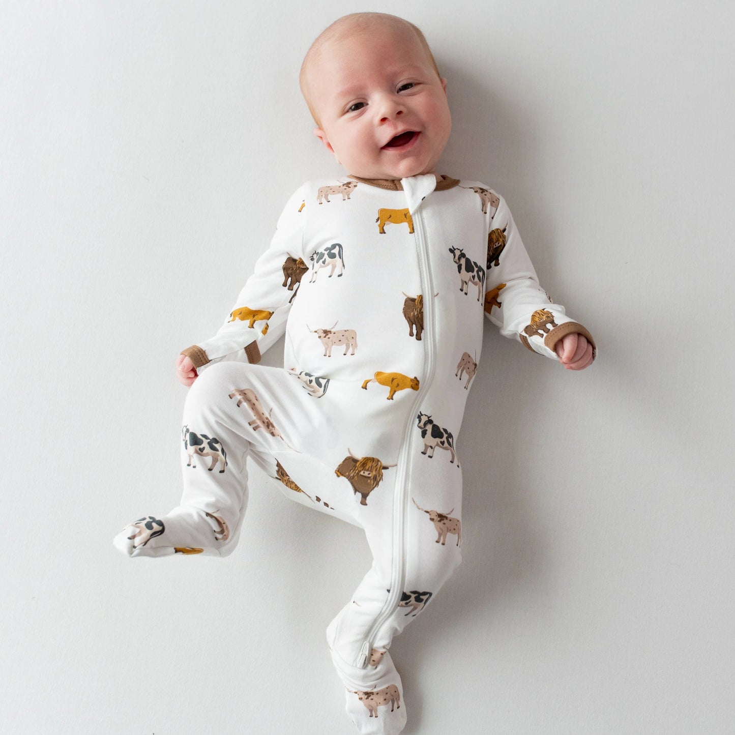 Moo Zippered Footie