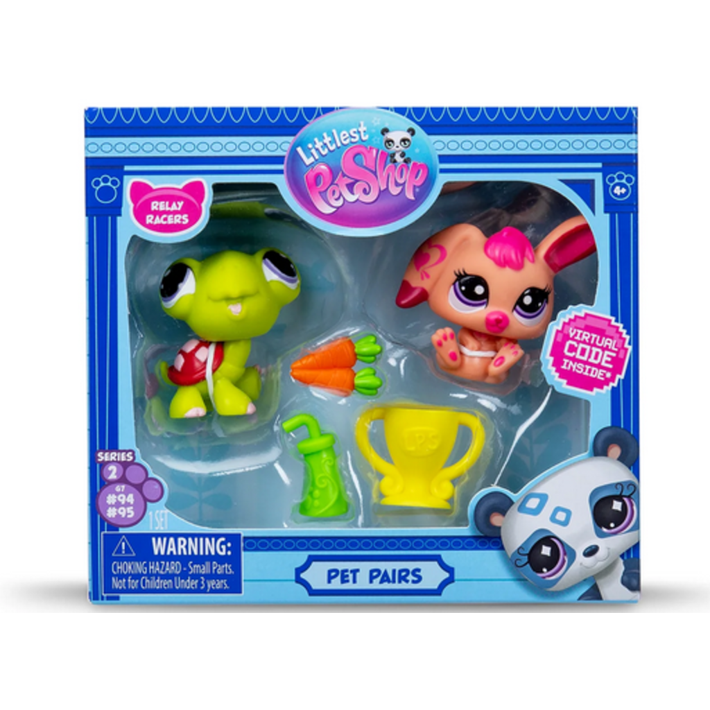 Littlest Pet Shop Pet Pairs Assortment Wave 2 featuring colorful animal figures with detailed designs.
