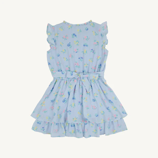 Back view of Little London Flowers Mary Price Party Dress by The Beaufort Bonnet Company, featuring a floral pattern and elegant design.